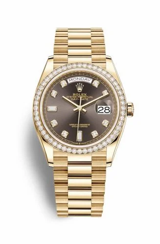 Rolex Day-Date 36 Yellow Gold / Diamond / Dark Grey-Diamond / President 128348RBR-0005 (M128348RBR-0005)